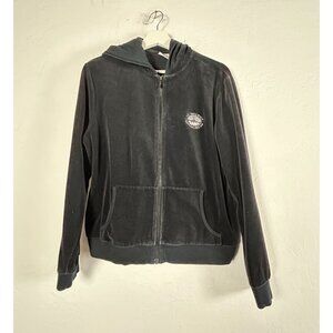 EP Pro Womens Velour Hoodie Jacket Medium Black Pebble Beach National Pro-Am